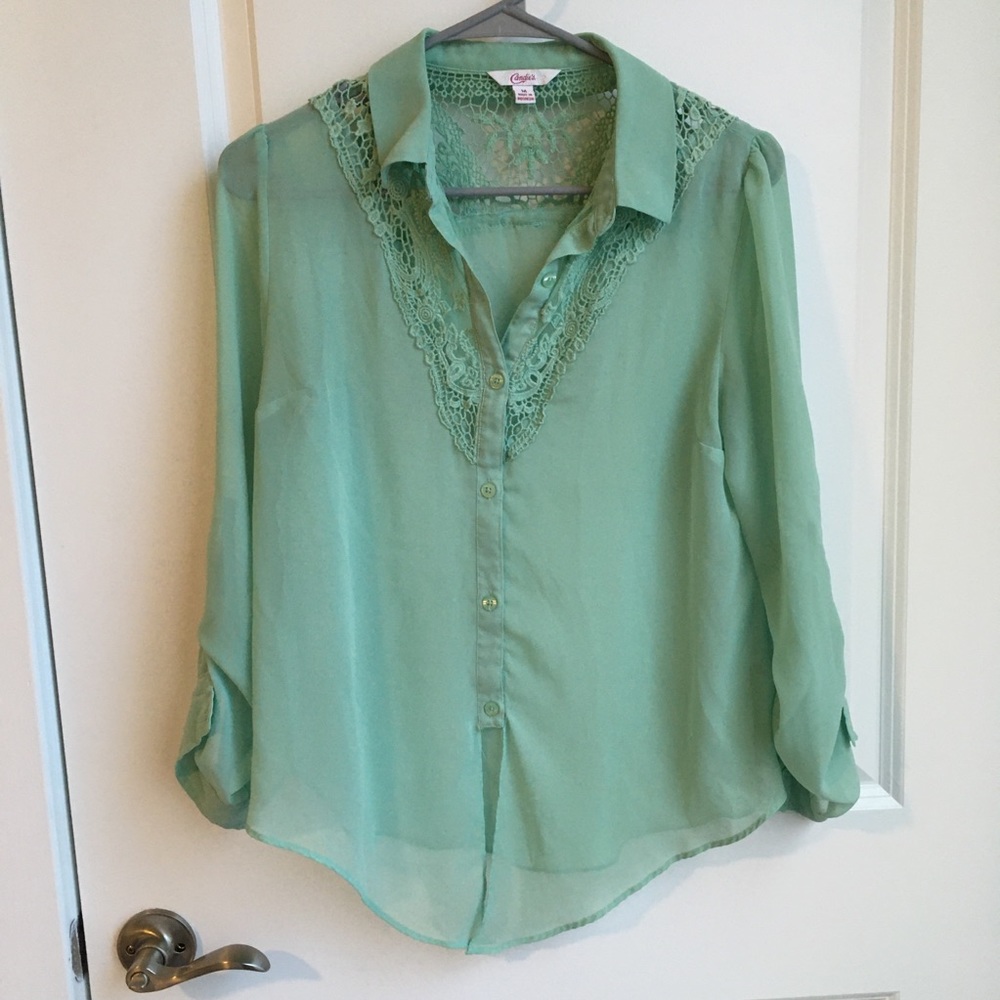 Candie’s Mint Button-Down Shirt - image 1